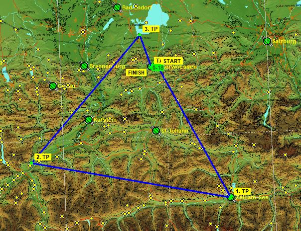 1_Aufgabe_3Renntag Streckenansicht vom Renntag 3 auf einer Landkarte