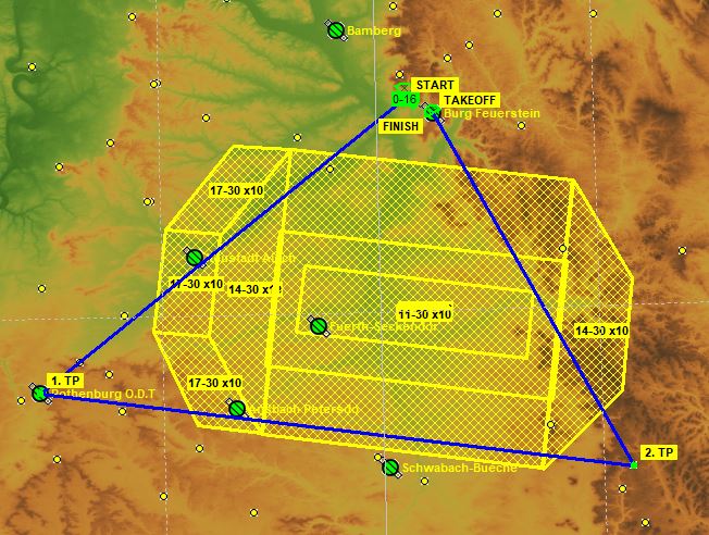 1_Aufgabe_4Renntag Streckenansicht vom Renntag 4 auf einer Landkarte.