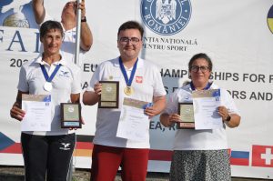 Gewinner EM von links Mara Straffelini (ITA),Konrad Zurowski (POL), Guadalupe Gozalo Aguete (Platz3)
