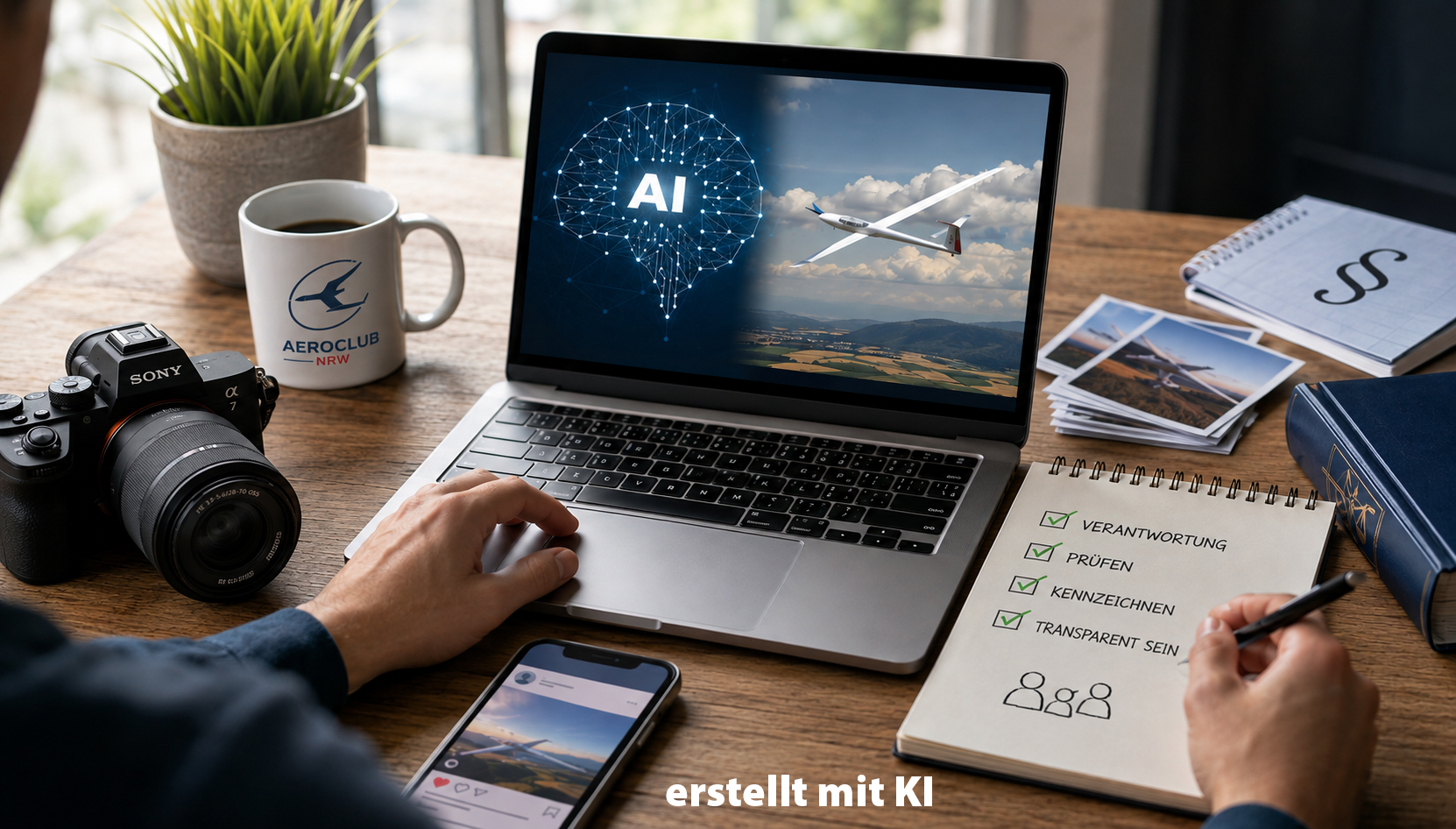KI-Kennzeichnungspflicht im Luftsportverein – KI-generiertes Symbolbild