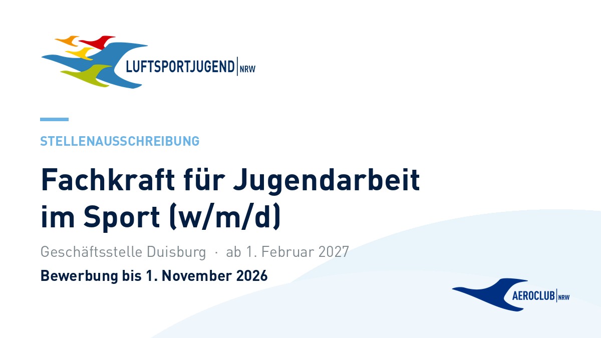 Stellenausschreibung: Fachkraft für Jugendarbeit im Sport (w/m/d)