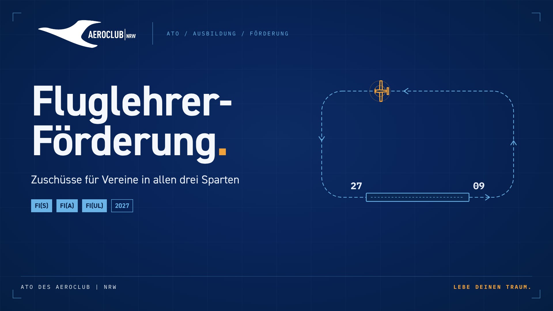 AEROCLUB | NRW: Fluglehrer-Förderung, Zuschüsse für Vereine in allen drei Sparten